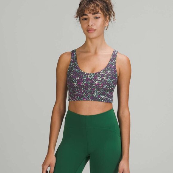 Lululemon Align Reversible Bra in Fleur Motion Multi / Everglade Green - 10 - Picture 1 of 6